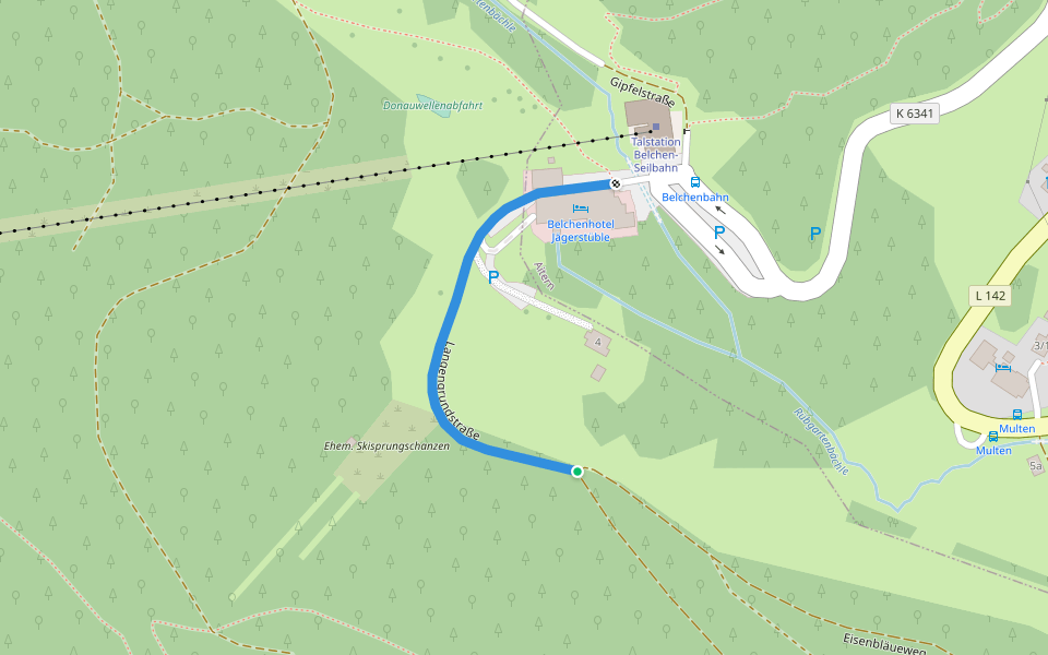 Abzweig Stuhlsebene - Jägerstüble walking route map in Aitern