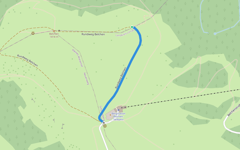 Belchenhaus - Oberhalb Krinnenabgang walking route map in Schönenberg