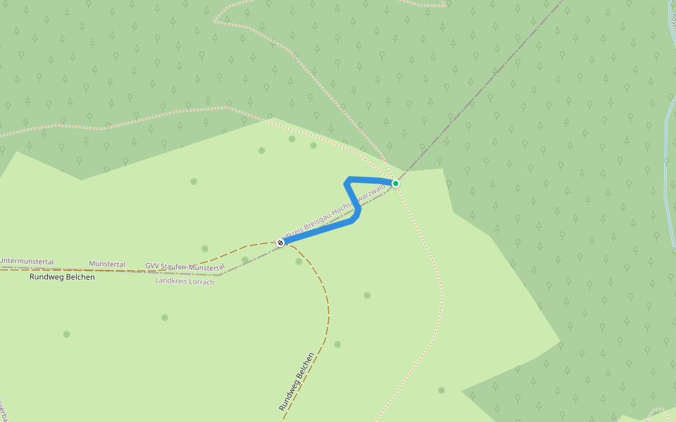 Krinnenabgang - Oberhalb Krinnenabgang walking route map in Schönenberg