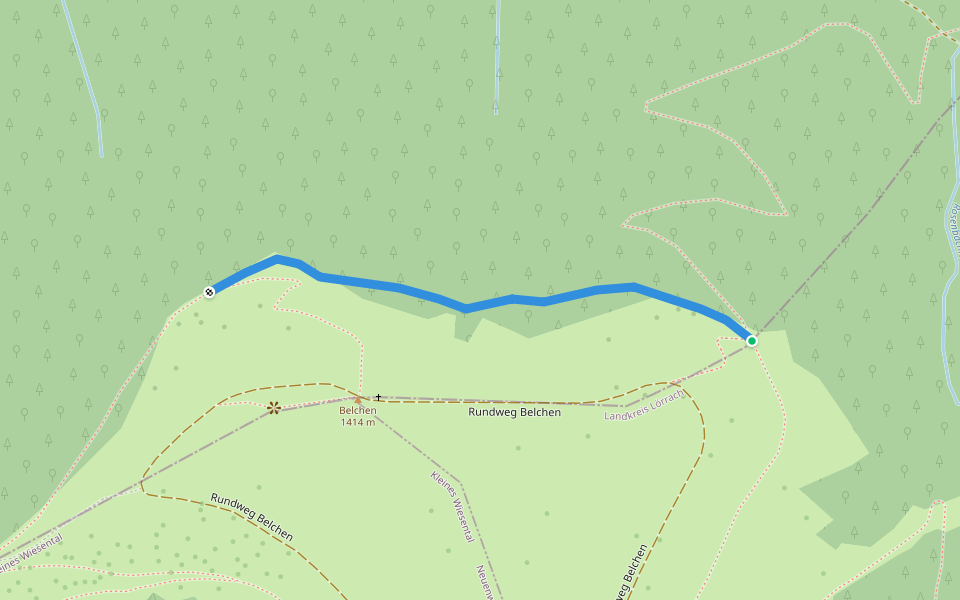 Krinnenabgang - Münstertalblick walking route map in Schönenberg