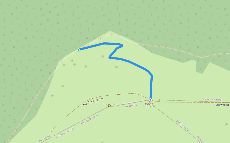Belchengipfel - Münstertalblick walking route map in Münstertal/Schwarzwald