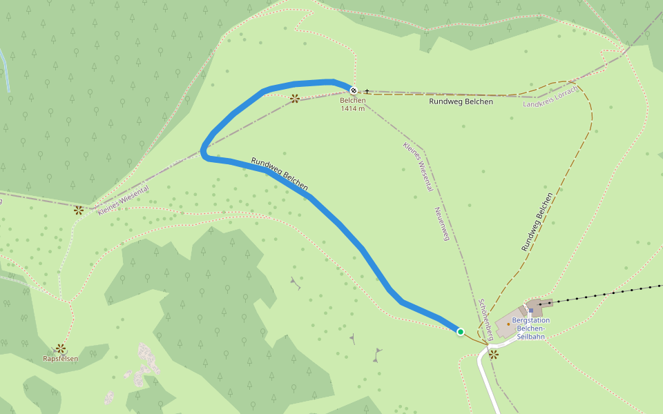 Belchengipfel - Belchenhaus walking route map in Schönenberg