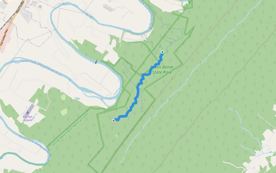 Reservoir Trail walking route map in Woodstock