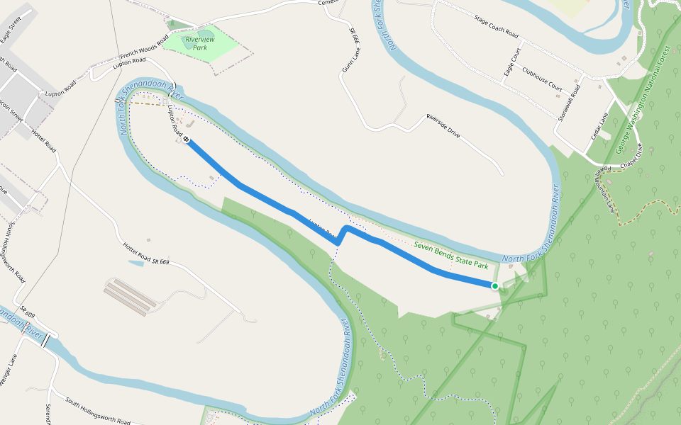 Lupton Road walking route map in Woodstock