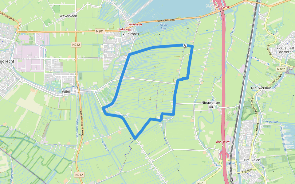 Demmerikroute walking route map in Nieuwer Ter Aa