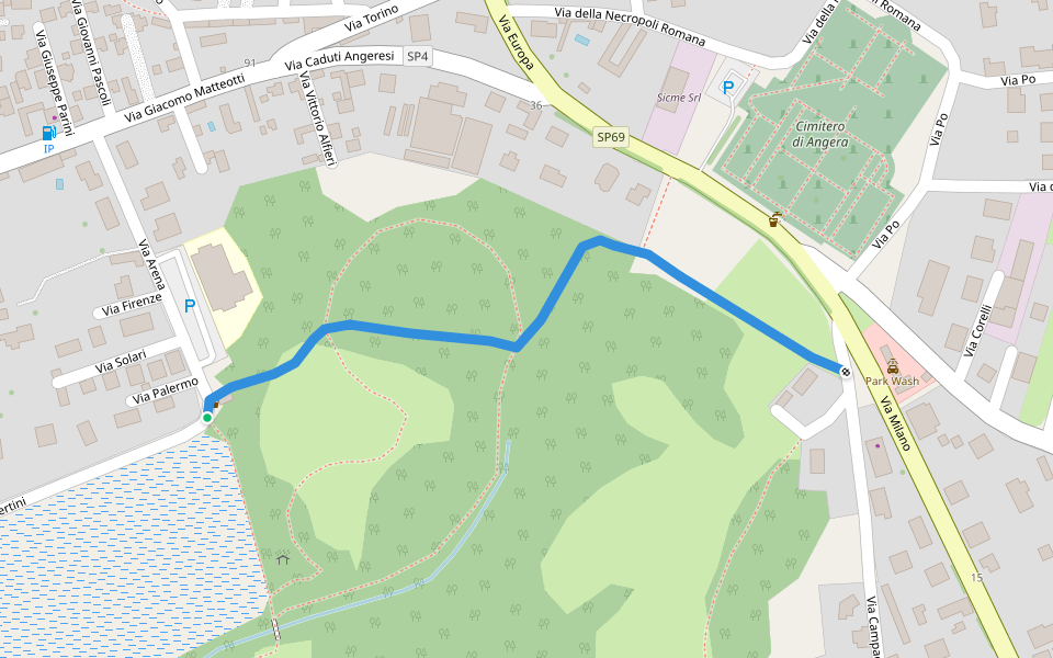 Sentiero Oasi della Bruschera - Variante A walking route map in Angera