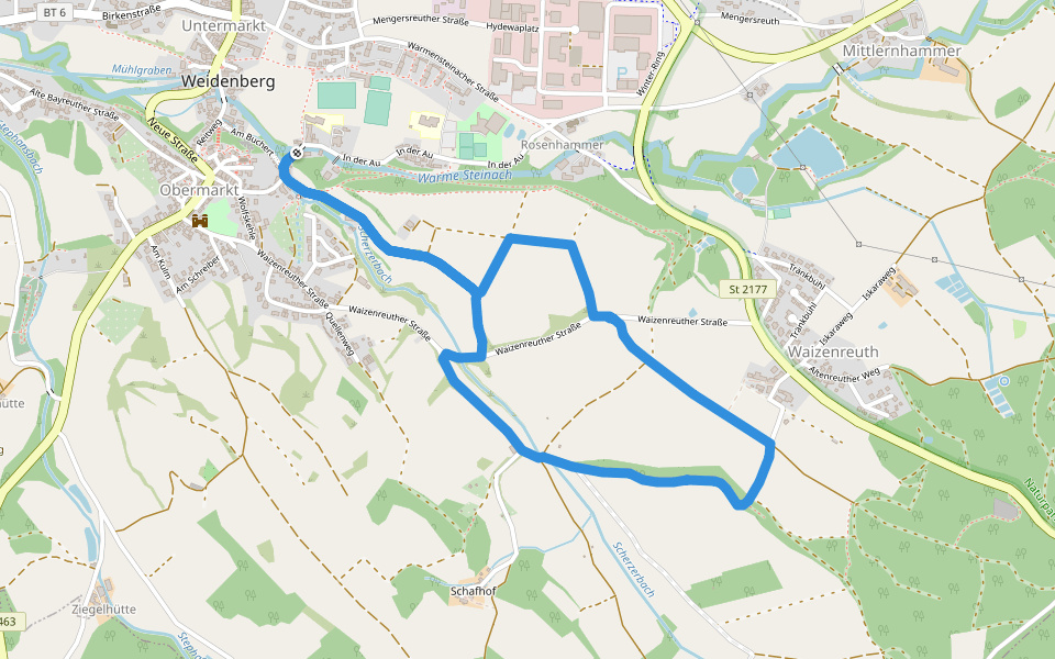 Naturlehrpfad Weidenberg walking route map in Weidenberg