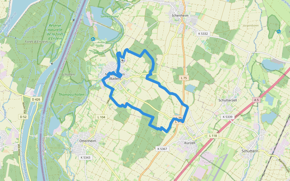 Sagenrundweg D'wiss Madam walking route map in Meißenheim
