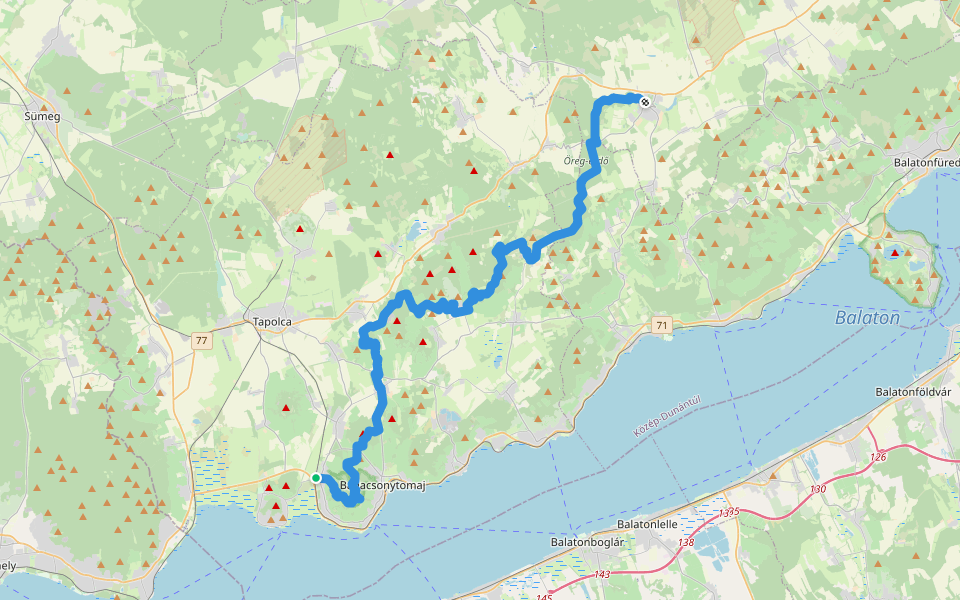K, OKT 06. (Badacsonytördemic – Nagyvázsony) walking route map in Badacsonytördemic