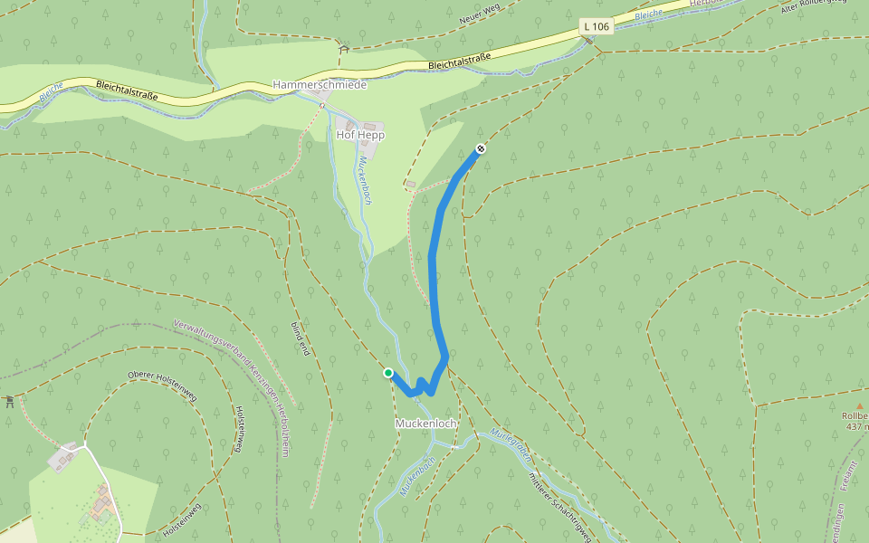 Muckenloch - Unterer Rollberg walking route map in Kenzingen