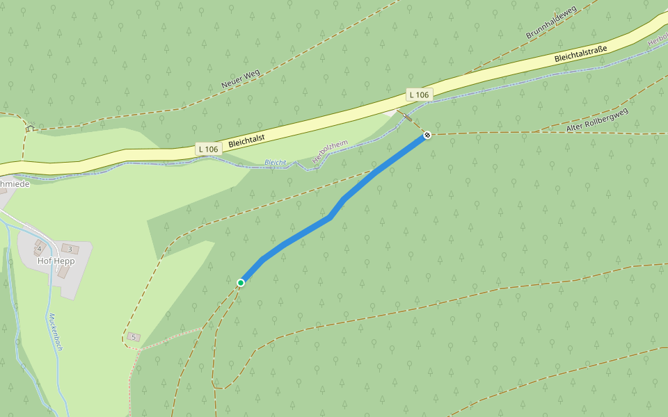 Bleichtal Parkplatz - Unterer Rollberg walking route map in Kenzingen