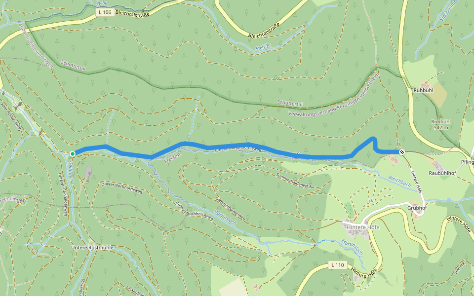 Goldbrunnen - Raubühl walking route map in Kenzingen