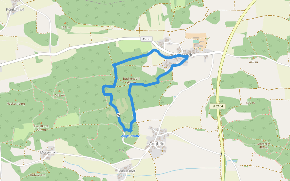 DAV-Rundweg (Grünring) walking route map in Illschwang