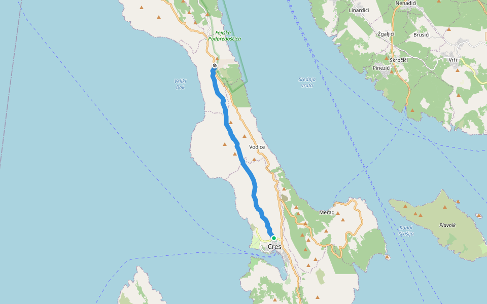 Via Apsyrtides #3: Predošćica => Cres walking route map in Cres
