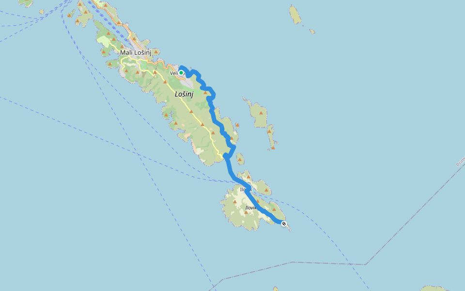 Via Apsyrtides #11: Veli Lošinj => Radovan walking route map in Veli Lošinj