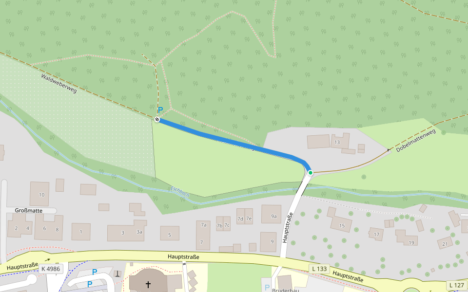 Stegen Schloßmühle - Wanderparkplatz Stegen