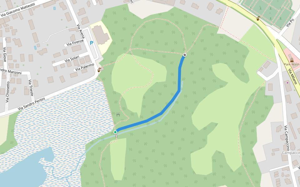 Sentiero dell'Oasi della Bruschera - Variante B walking route map in Angera