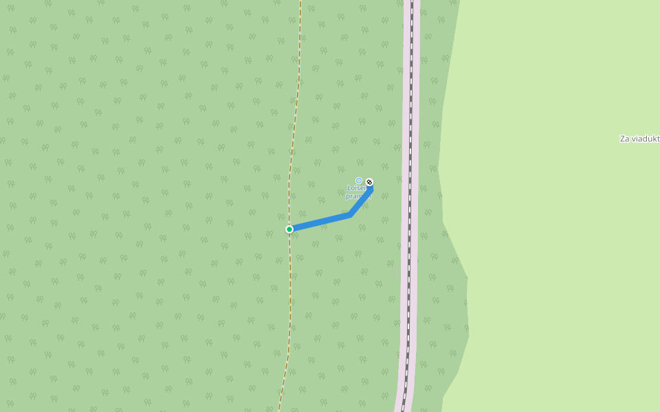 [M] odbočka k Loiseinu prameni walking route map in Lipová-lázně