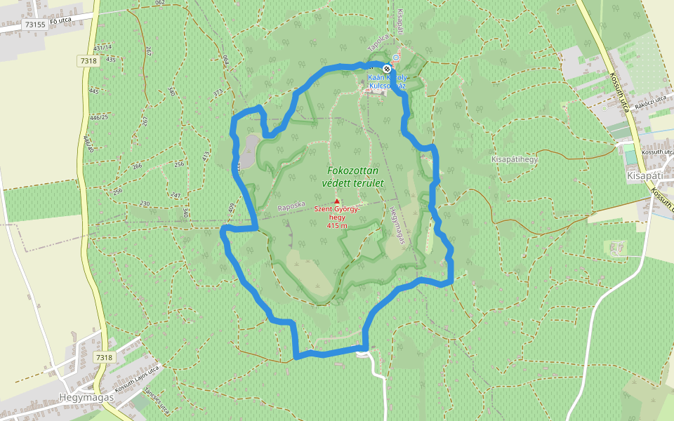S, Szent-György-hegyi körséta walking route map in Kisapáti