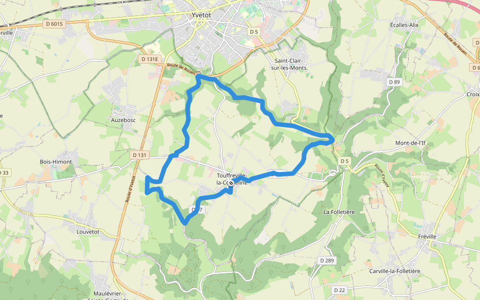 Aux Portes d’Yvetot walking route map in Touffreville-la-Corbeline