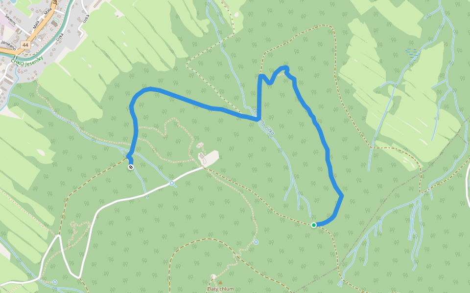 [Z] Zapomenutý pramen - Kostelník walking route map in Česká Ves