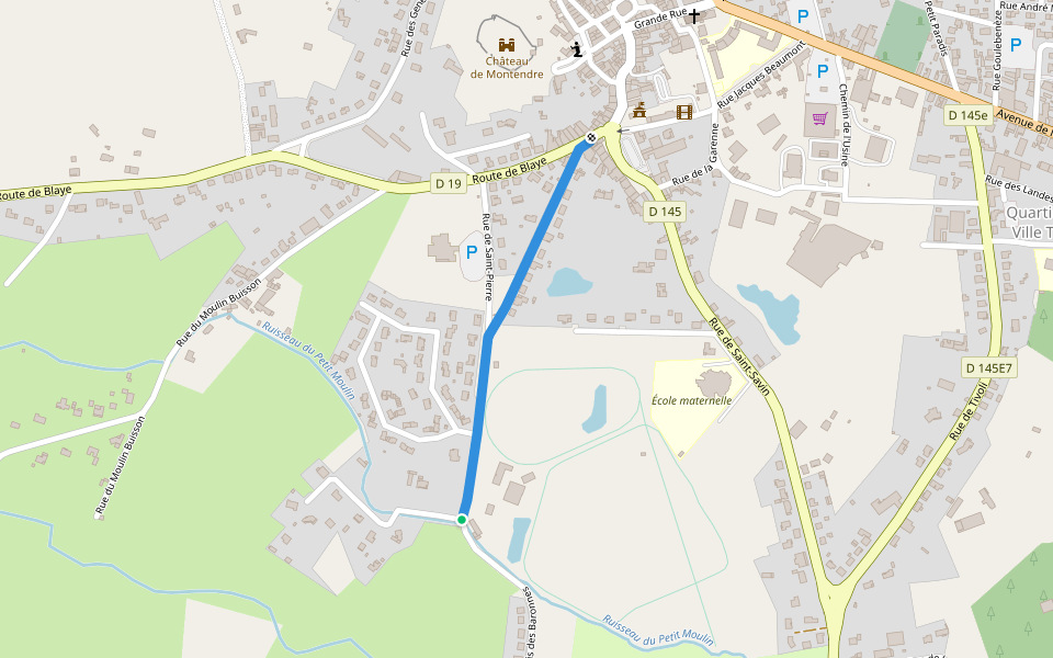 De Montendre à Jonzac walking route map in Montendre