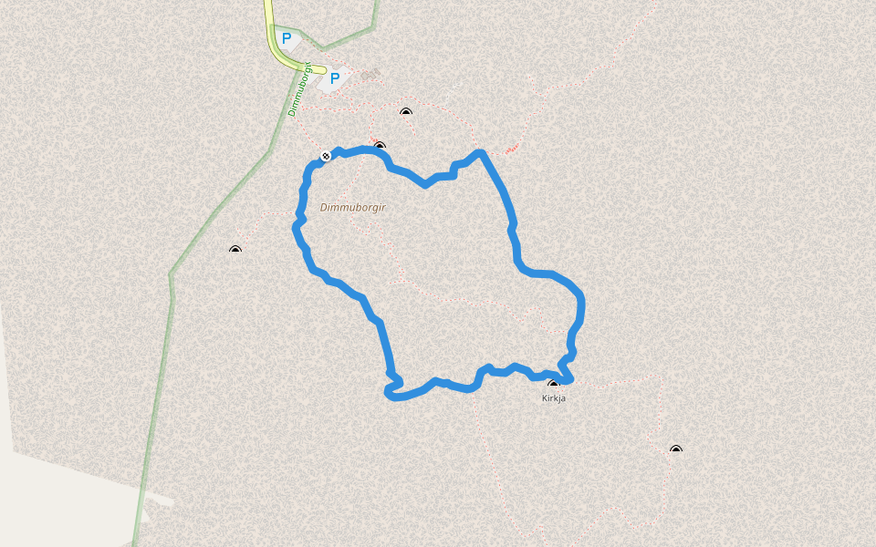Kirkjuhringur walking route map in Akureyri