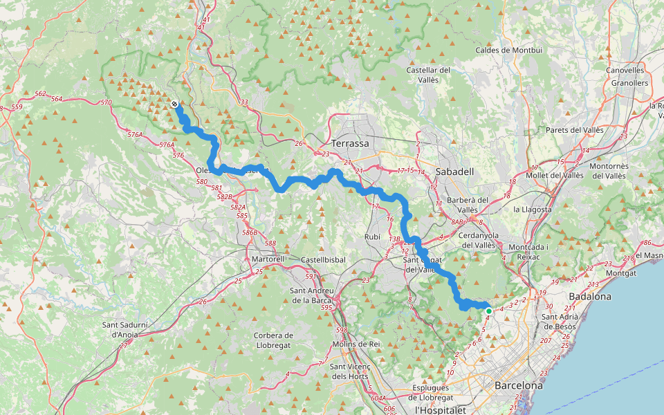 GR 6 몬세라트 트레일 in Catalunya | Walking Map