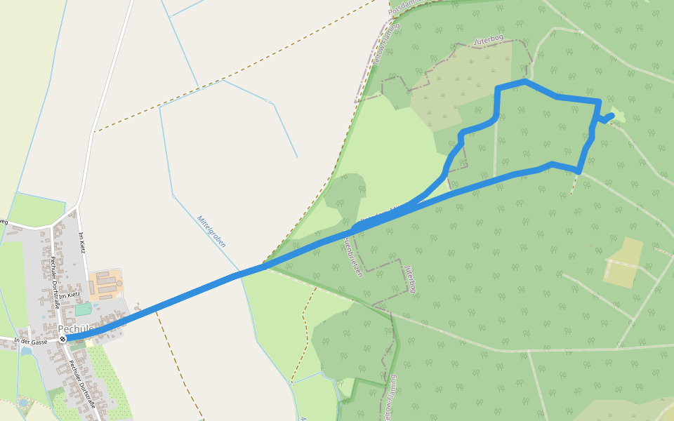 Rundwanderweg Keilbergaussicht walking route map in Treuenbrietzen