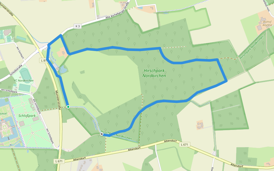 Eichenblatt-Rundweg walking route map in Nordkirchen