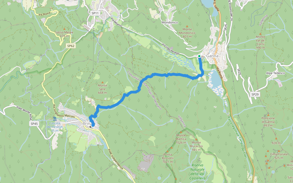 315 - Brinzio Badia di Ganna walking route map in Ganna