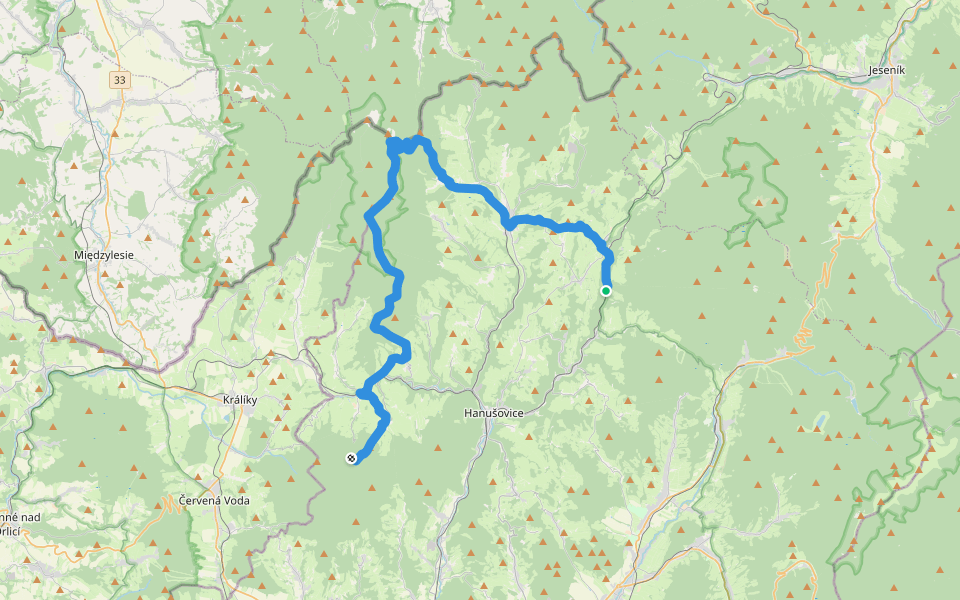 [M] Branná - sv. Trojice walking route map in Jindřichov