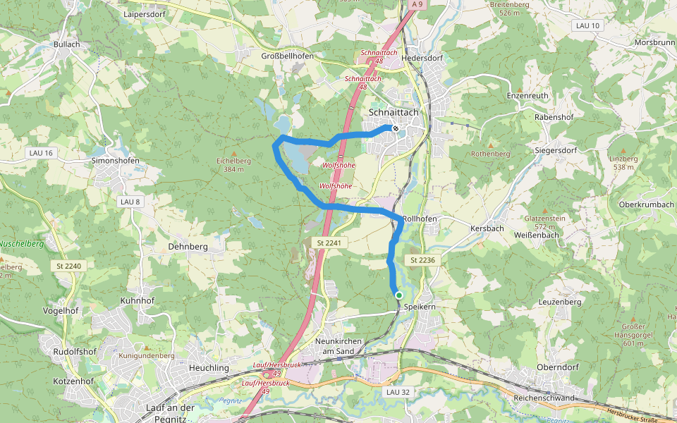 Landkreislauf Nürnberger Land 2011 Etappe 10 walking route map in Neunkirchen am Sand