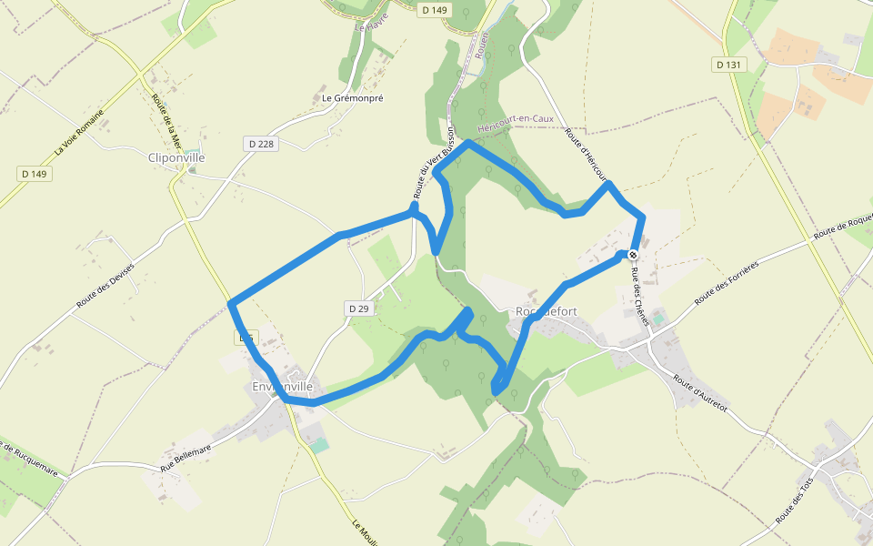 Le vert buisson walking route map in Rocquefort