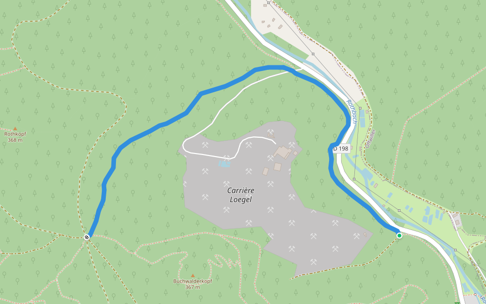 Disque bleu walking route map in Rothbach