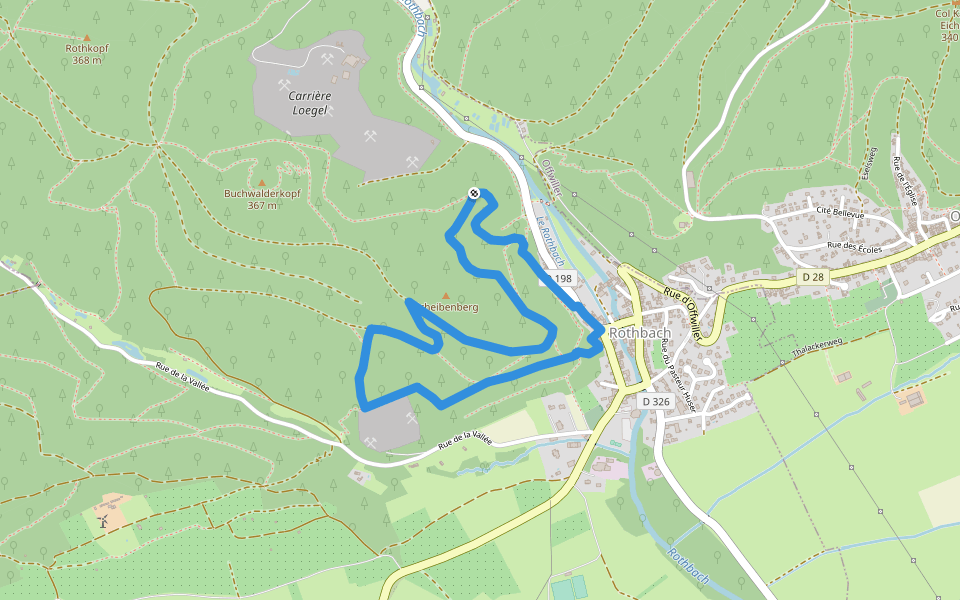 Rond jaune walking route map in Rothbach