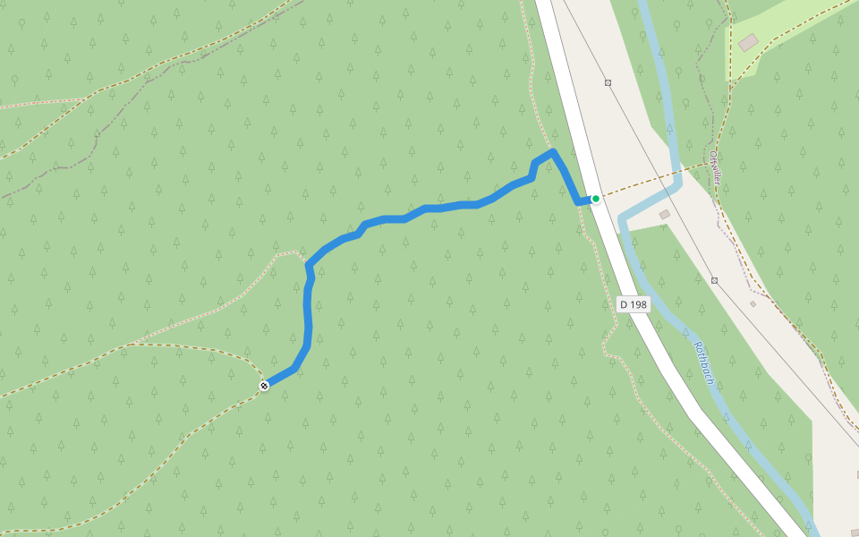 Croix verte walking route map in Rothbach