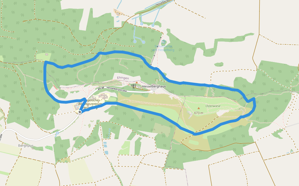 Hesselberg Rundwanderweg 1 walking route map in Gerolfingen