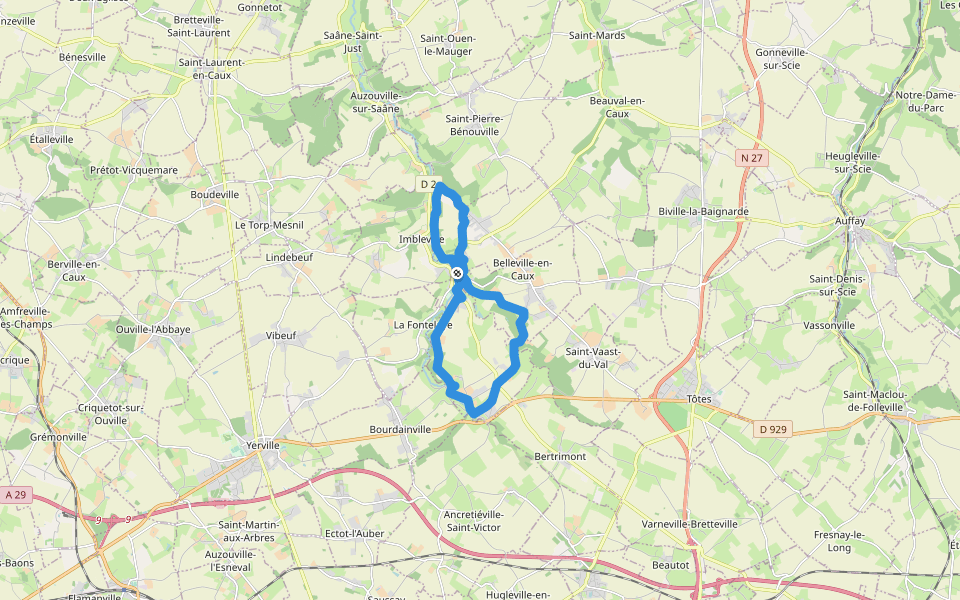 Des Sources de la Saâne à la Couture walking route map in Val-de-Saâne