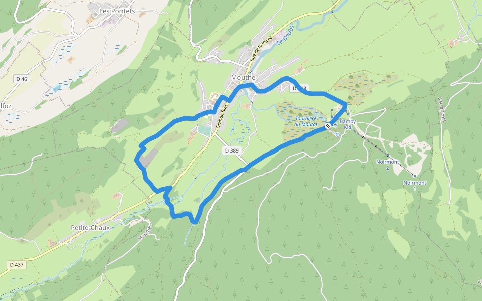 Gagnard N°6 walking route map in Mouthe