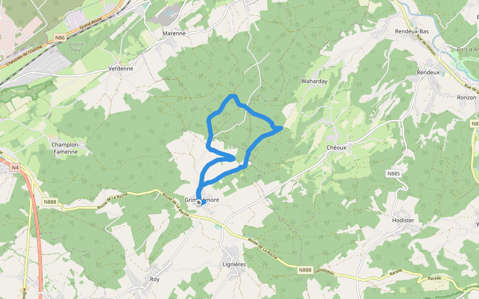 7. Promenade Violette walking route map in Marche-en-Famenne