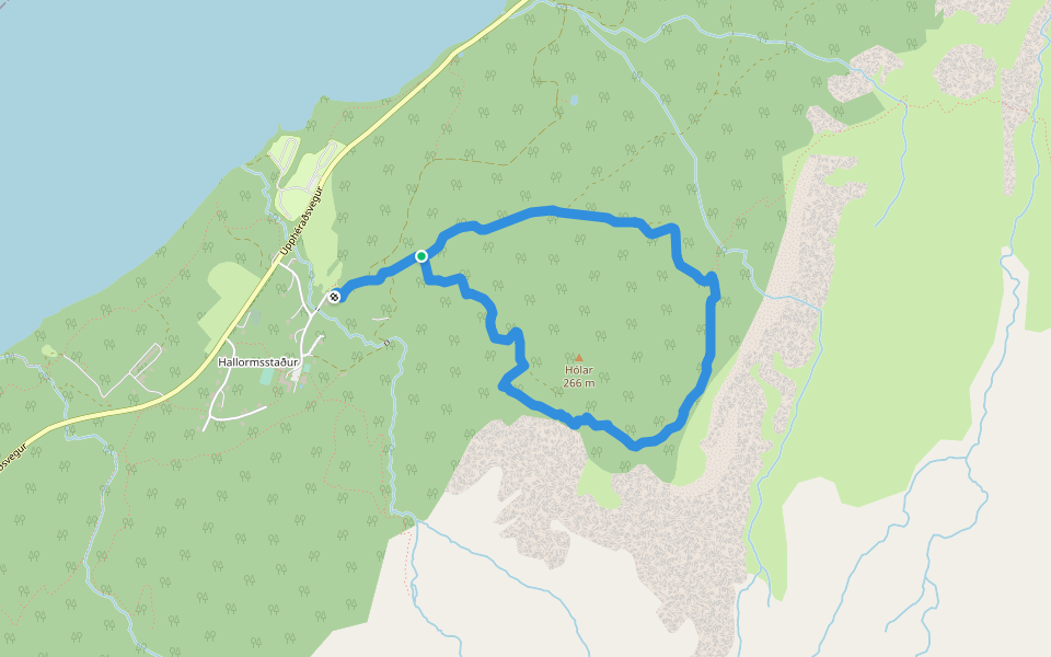 Bjargselsbotnar walking route map in Hallormsstaður