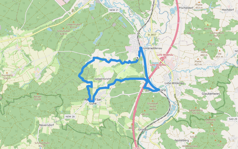 Rundwanderweg Luhe-Wildenau walking route map in Luhe-Wildenau