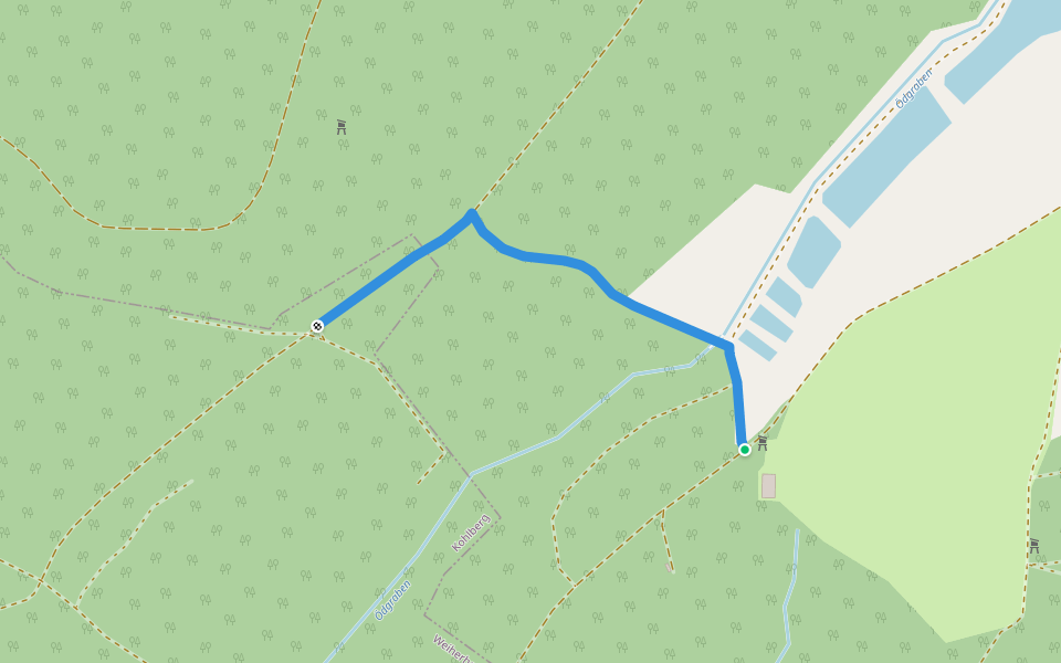 Stichweg zum Hügelgrab walking route map in Luhe-Wildenau