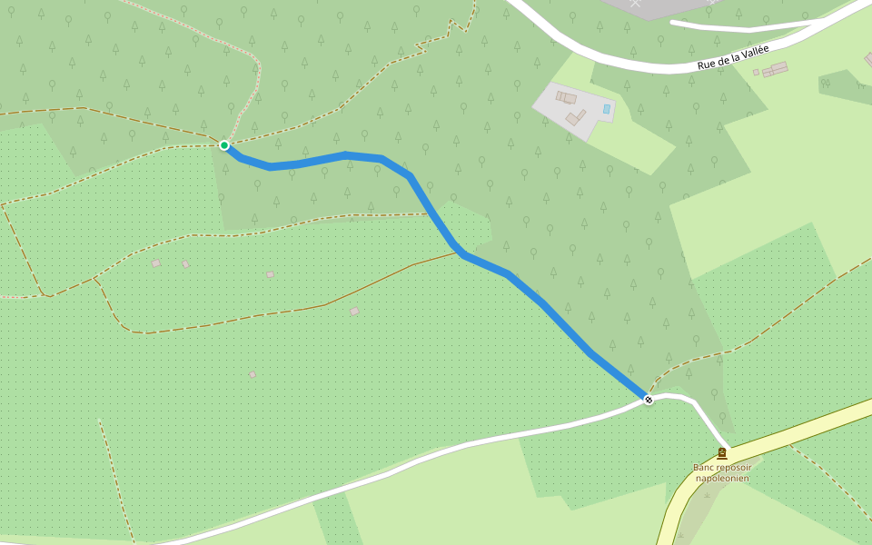 Croix verte walking route map in Rothbach
