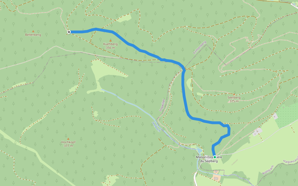 Rond jaune walking route map in Rothbach