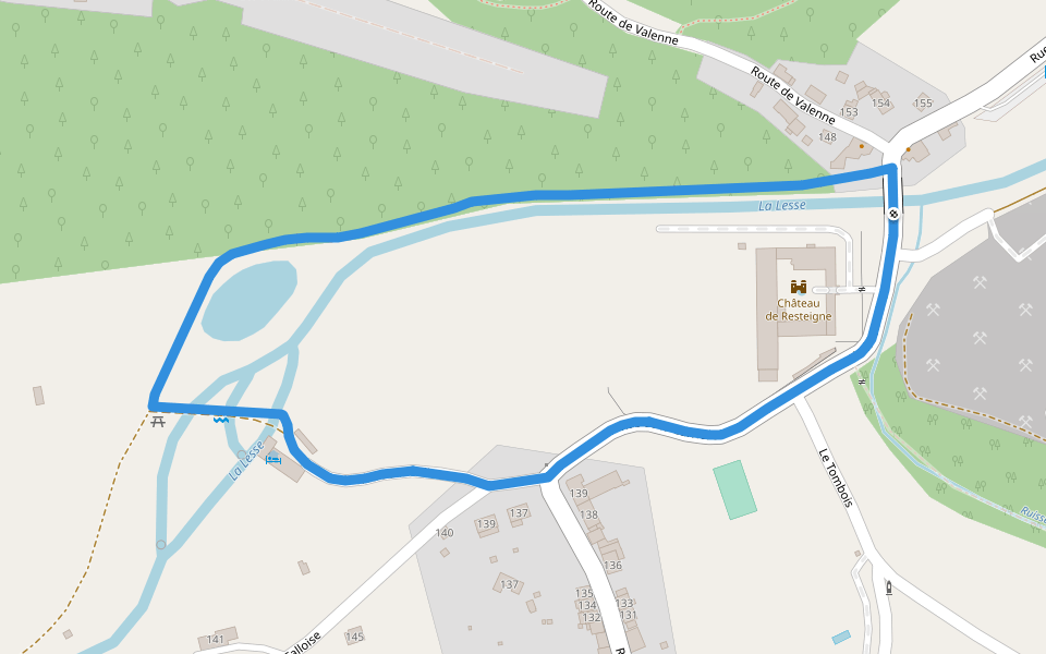 TL16 Promenade du Moulin et du Bru walking route map in Tellin