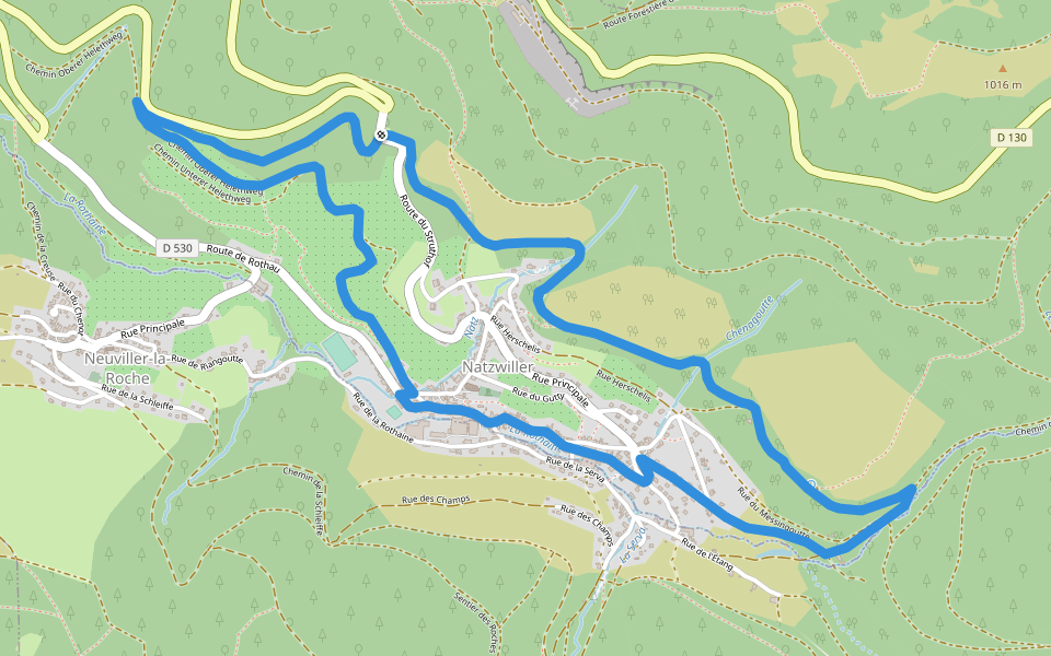 Promenade Circulaire, Avec Sentier Botanique walking route map in Natzwiller
