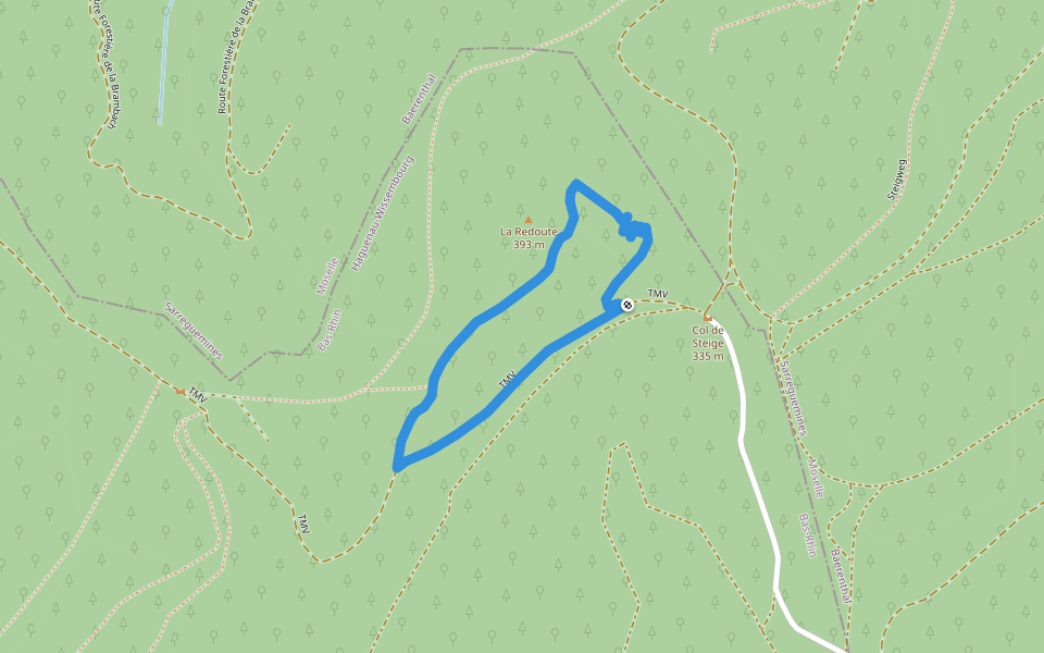 Rond rouge walking route map in Offwiller
