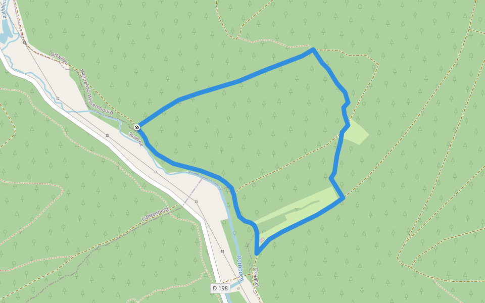 Rond rouge walking route map in Rothbach